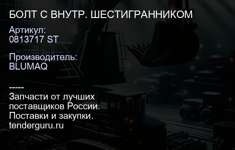 0813717 ST БОЛТ С ВНУТР. ШЕСТИГРАННИКОМ | купить запчасти